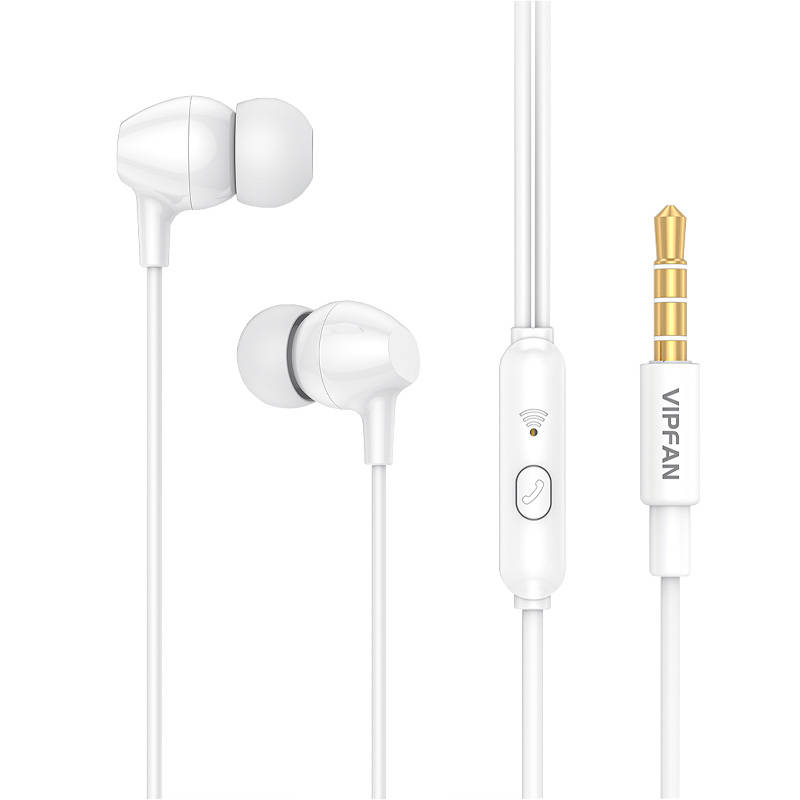 Žičane in-ear slušalice Vipfan M16, 3.5mm jack, 1m (bijele)