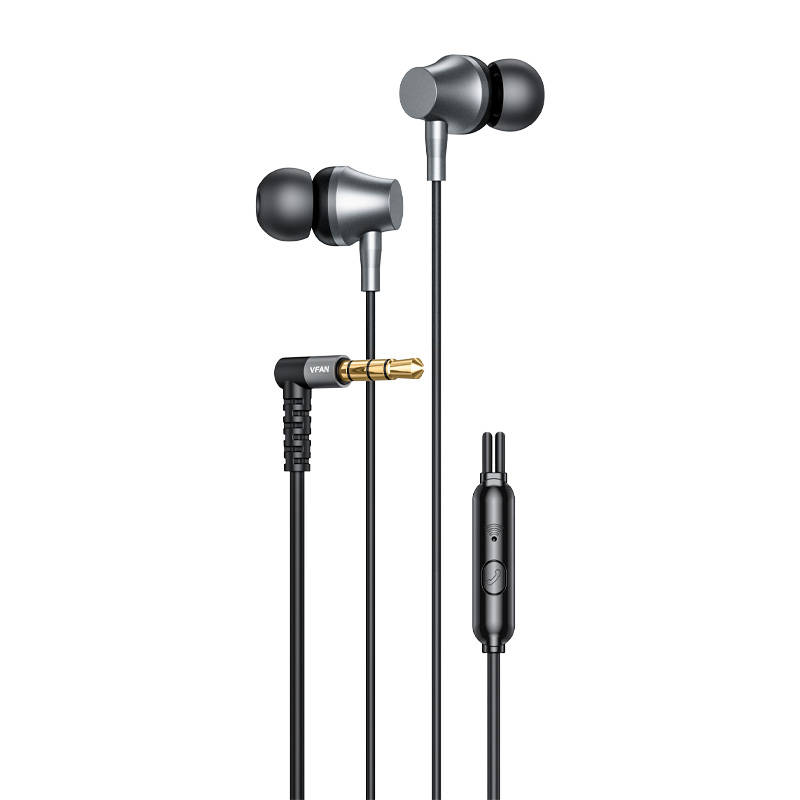 Žičane in-ear slušalice Vipfan M17, 3,5 mm jack (crne) (paket od 5 komada)