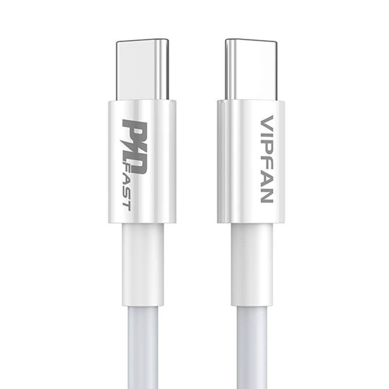 USB-C na USB-C kabel Vipfan P02, 1m (bijeli) (paket od 5 komada)