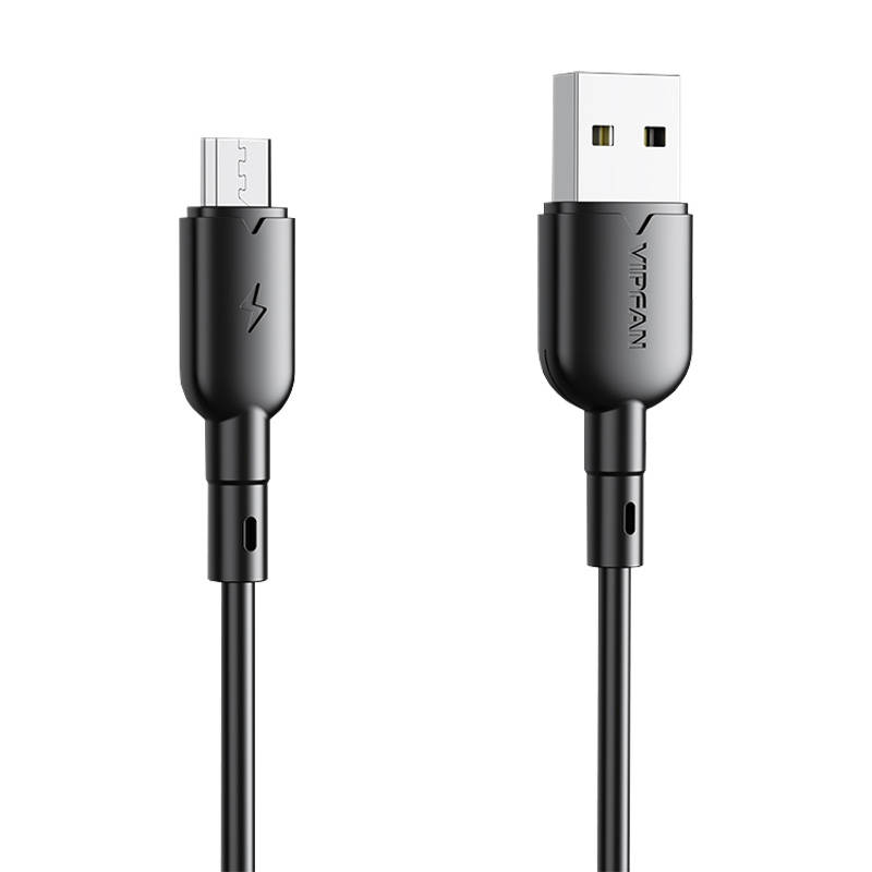 USB na Micro USB kabel Vipfan Colorful X11, 3A, 1m (crni) (paket od 5 komada)