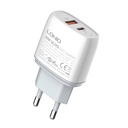 Zidni punjač LDNIO A2424C, USB + USB-C, PD + QC 3.0, 20W (bijeli)