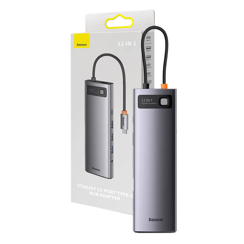 Hub USB-C 12u1 Baseus Metal Gleam Series Grey