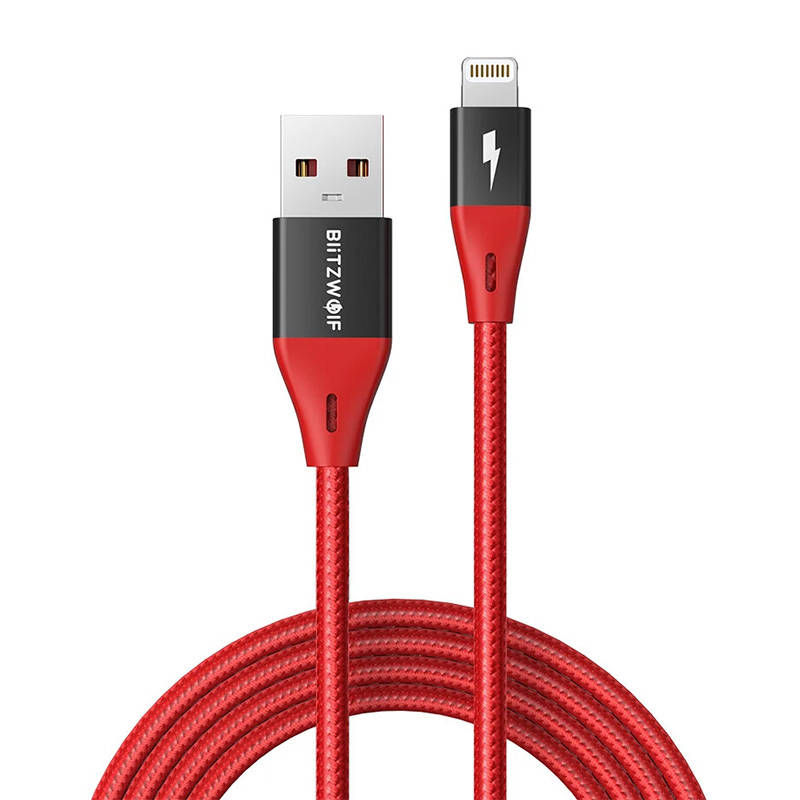 USB kabel za Lightning BlitzWolf MF-10 Pro, MFI, 20W, 1.8m (crveni)