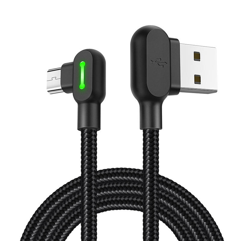 USB na Micro USB kabel Mcdodo CA-5280 LED, 0,5 m (crni) (paket od 5 komada)