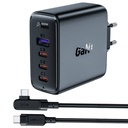 Zidni punjač Acefast A37 PD100W GAN, 4x USB, 100W (crni)