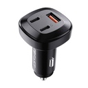 Auto punjač Acefast B3, 66W, 2x USB-C + USB (crni)