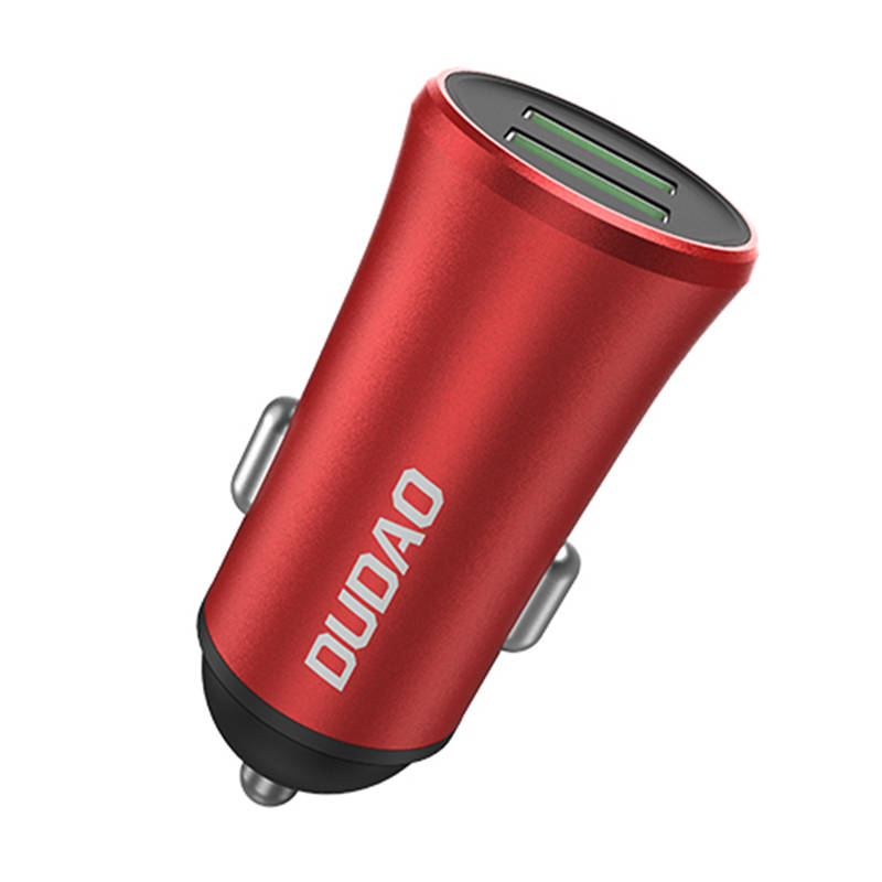 Auto punjač Dudao R6S 3.4A sa 2x USB (crveni)