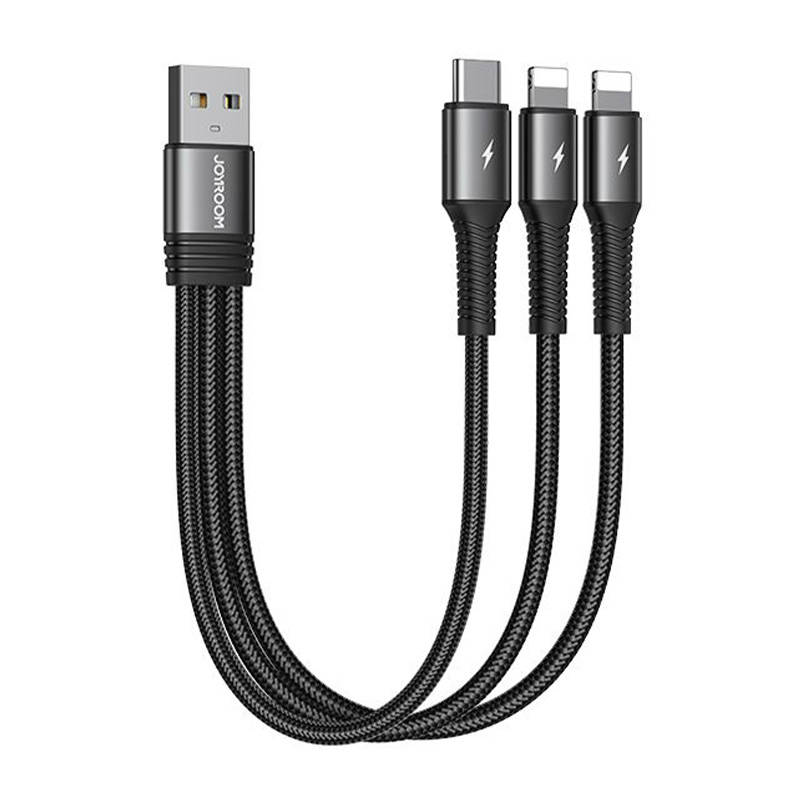 USB kabel Joyroom S-01530G10 3u1 USB-C / 2x Lightning 3.5A 0.15m (crni)