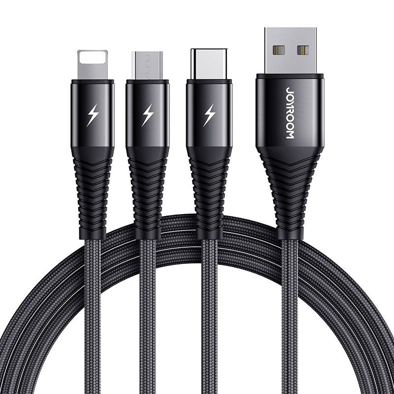 USB kabel Joyroom S-1230G4 3u1 USB-C / Lightning / Micro USB 1.2m (crni)