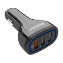 Auto punjač Dudao R7S 3x USB, QC 3.0, 18W (crni)