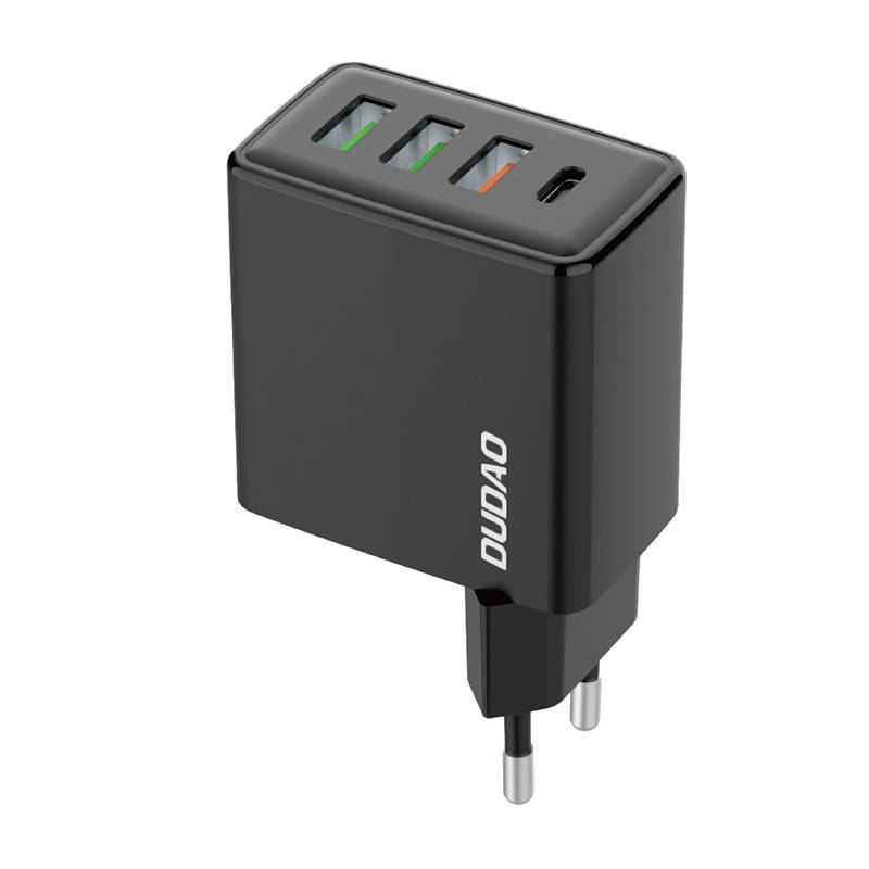 Putni punjač Dudao A5HEU 3x USB + USB-C, PD 20W (crni)