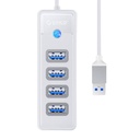 Orico Hub adapter USB na 4x USB 3.0, 5 Gbps, 0,15 m (bijeli)