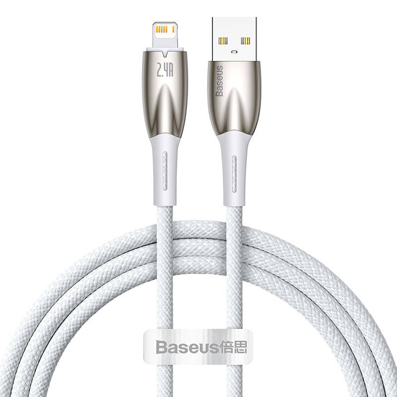 USB kabel za Lightning Baseus Glimmer Series, 2.4A, 1m (bijeli)