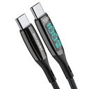 USB-C na USB-C kabel BlitzWolf BW-TC23, sa zaslonom, 100W, 0,9m (crni) (paket od 5 komada)