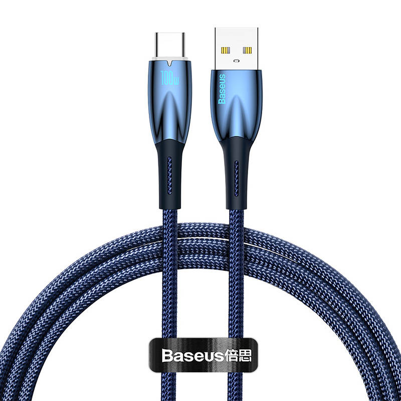 USB kabel za USB-C Baseus Glimmer Series, 100W, 1m (plavi)