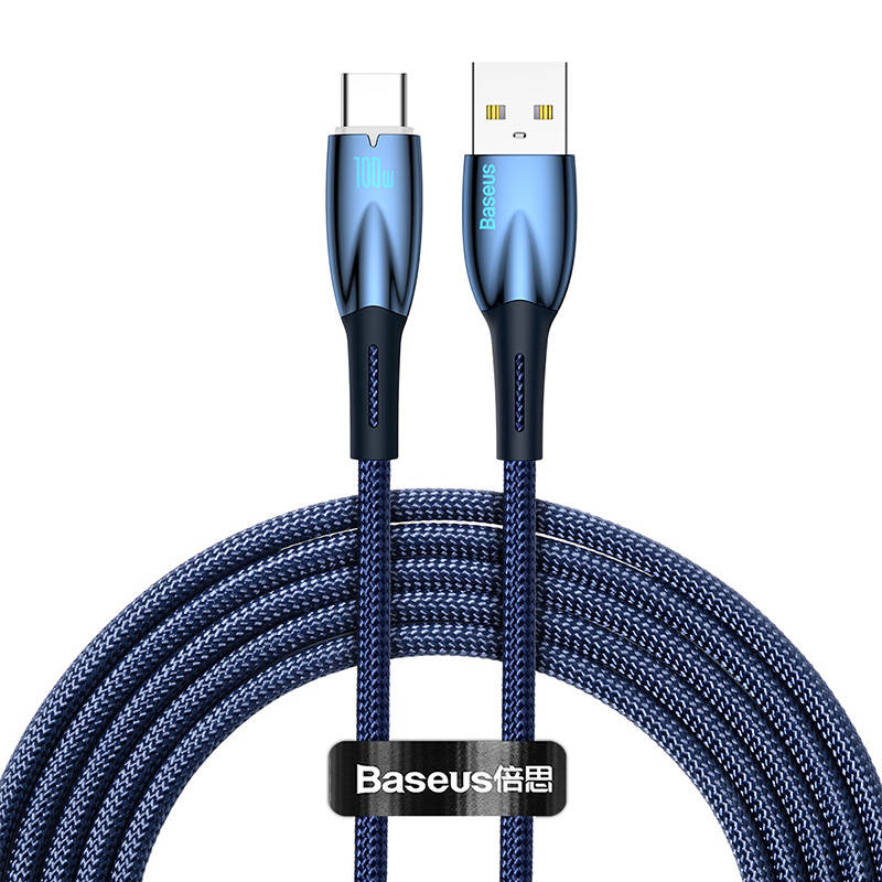 USB kabel za USB-C Baseus Glimmer Series, 100 W, 2 m (plavi)