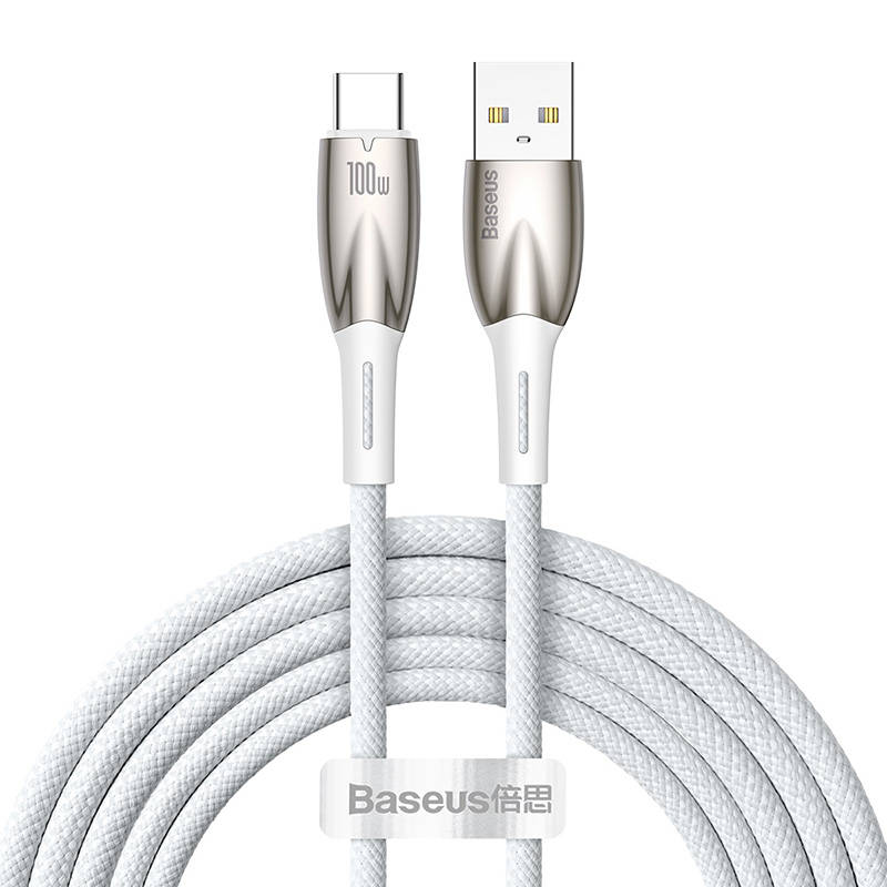 USB kabel za USB-C Baseus Glimmer Series, 100W, 2m (bijeli)