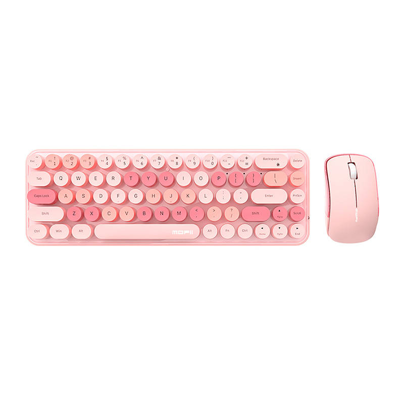 Bežična tipkovnica + miš set MOFII Bean 2.4G (Pink)