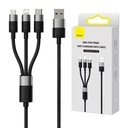 3u1 USB kabel Baseus StarSpeed ​​Series, USB-C + Micro + Lightning 3,5A, 1.2m (crni)