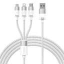 3u1 USB kabel Baseus StarSpeed ​​Series, USB-C + Micro + Lightning 3,5A, 1.2m (bijeli)