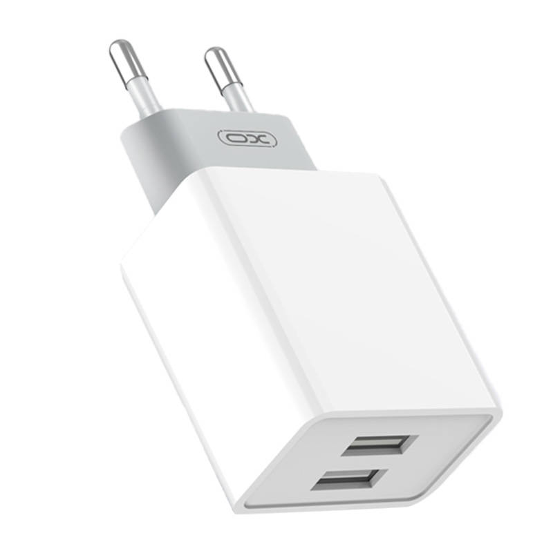 Zidni punjač XO L65, 2x USB + USB kabel (bijeli)