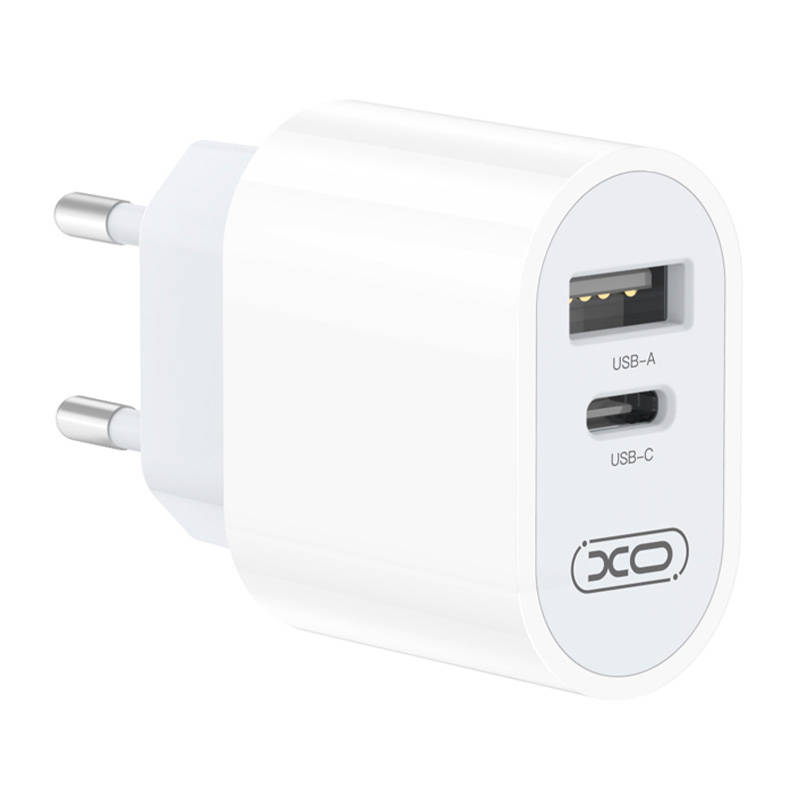 Zidni punjač XO L97, 1x USB, USB-C (bijeli)