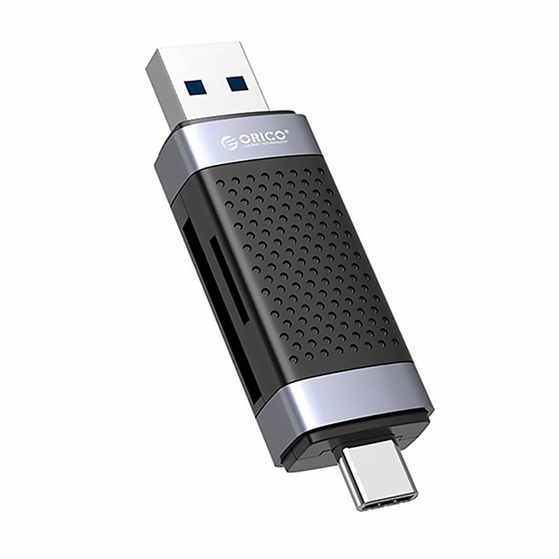 Orico CD2D-AC2-BK-EP TF/SD čitač memorijskih kartica, USB + USB-C (crni)