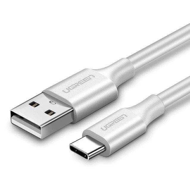 USB kabel na USB-C UGREEN, QC3.0, 25 cm (bijeli) (paket od 5 komada)