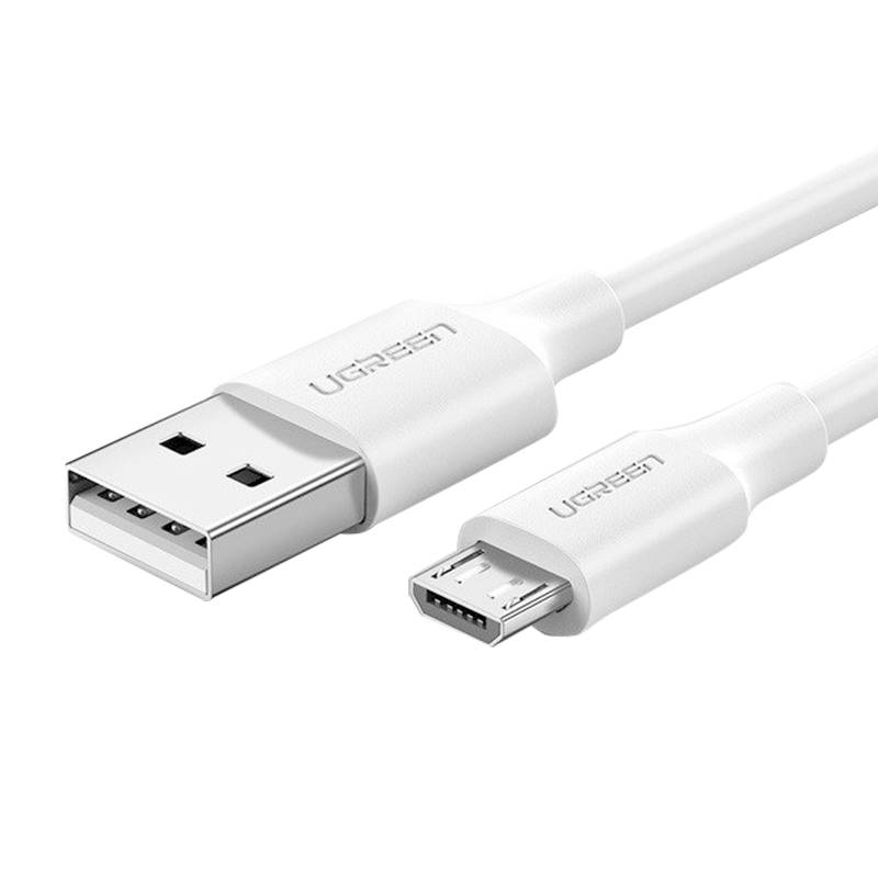 Micro USB kabel UGREEN QC 3.0 2.4A 0.25m (bijeli) (paket od 5 komada)