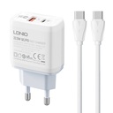 Zidni punjač LDNIO A2421C USB, USB-C 22.5W + USB-C - USB-C kabel