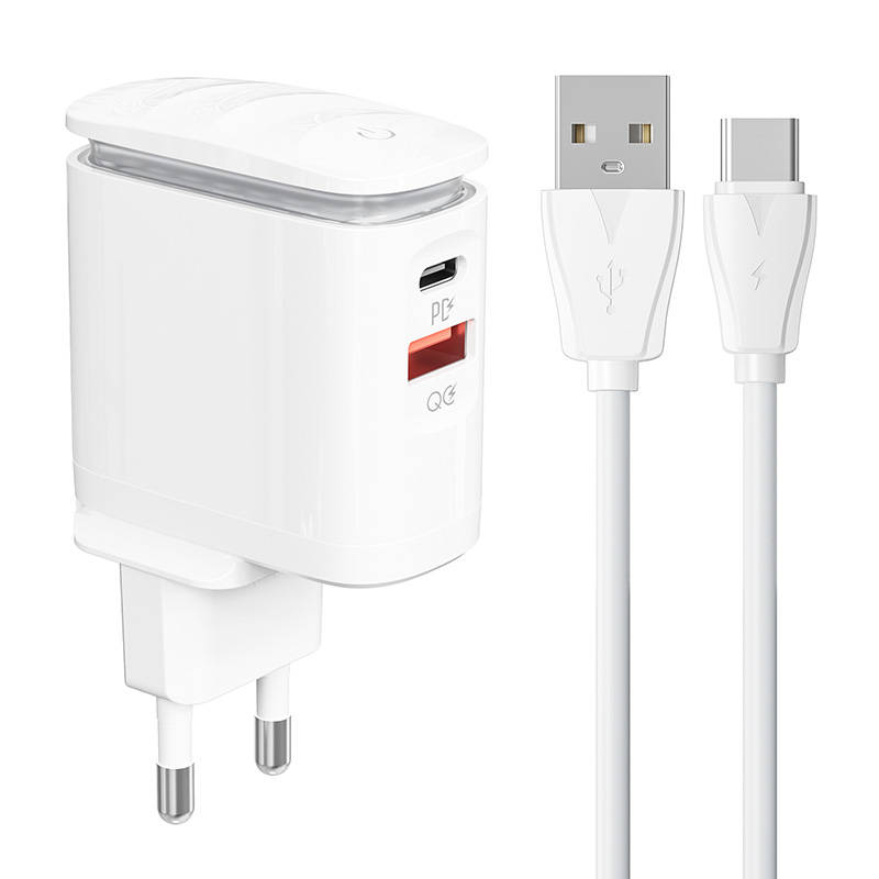 Zidni punjač LDNIO A2423C USB, USB-C + USB-C kabel