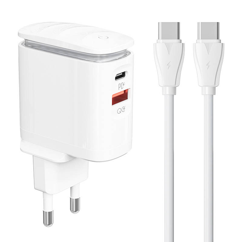 Zidni punjač LDNIO A2423C USB, USB-C + USB-C - USB-C kabel