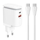 Zidni punjač LDNIO A2423C USB, USB-C + USB-C - USB-C kabel