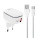 Zidni punjač LDNIO A2425C USB, USB-C + USB-C kabel