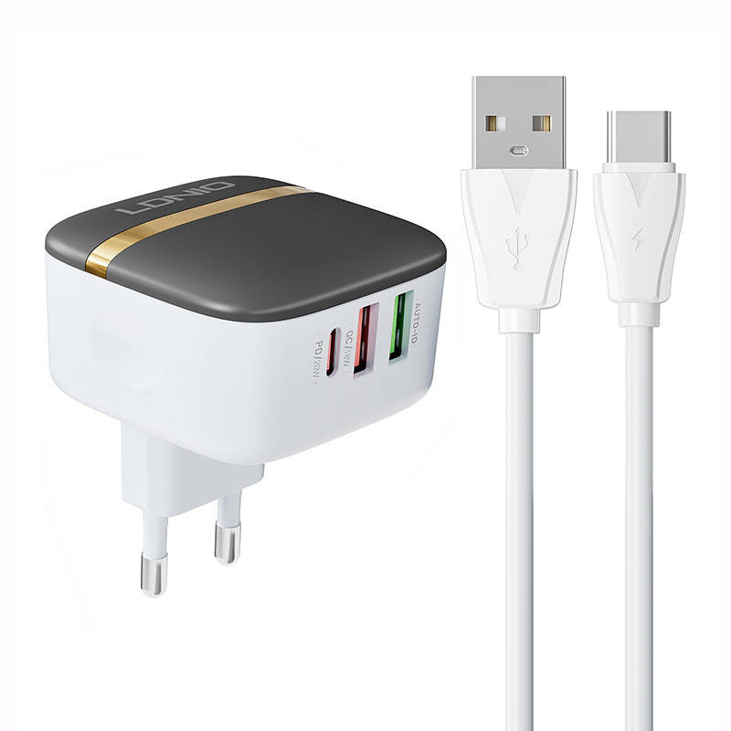 Zidni punjač LDNIO A3513Q 2USB, USB-C 32W + USB-C kabel