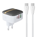 Zidni punjač LDNIO A3513Q 2USB, USB-C 32W + USB-C - USB-C kabel