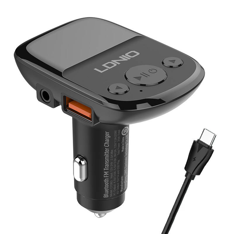 LDNIO Bluetooth C706Q, 2USB, AUX odašiljač FM + USB-C kabel