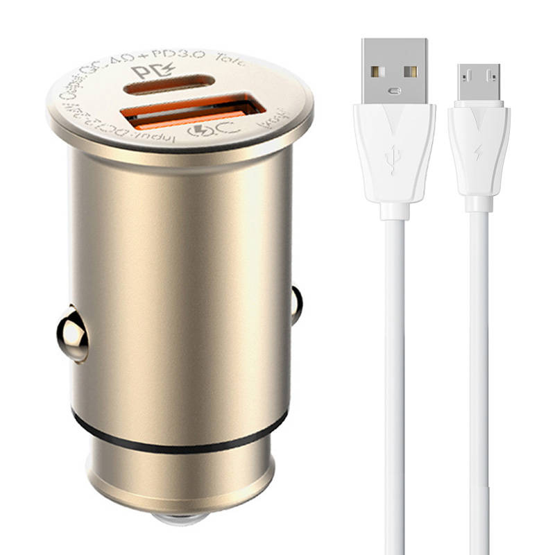 LDNIO C506Q USB, USB-C auto punjač + MicroUSB kabel (paket od 4 komada)