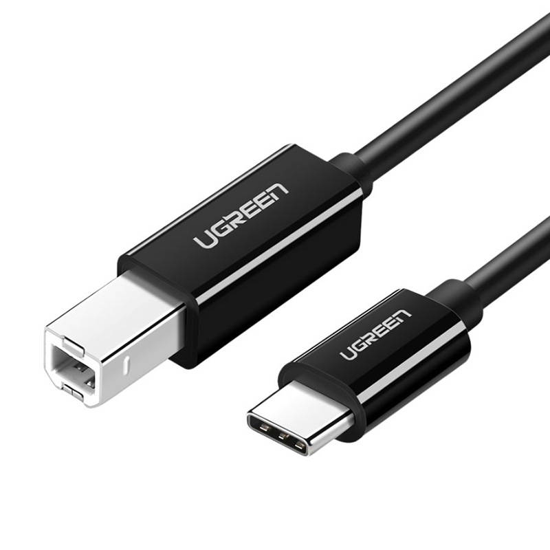 Kabel pisača USB-C 2.0 na USB-B UGREEN US241, 1m (crni) (paket od 5 komada)