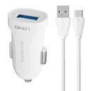 Auto punjač LDNIO DL-C17, 1x USB, 12W + USB-C kabel (bijeli)