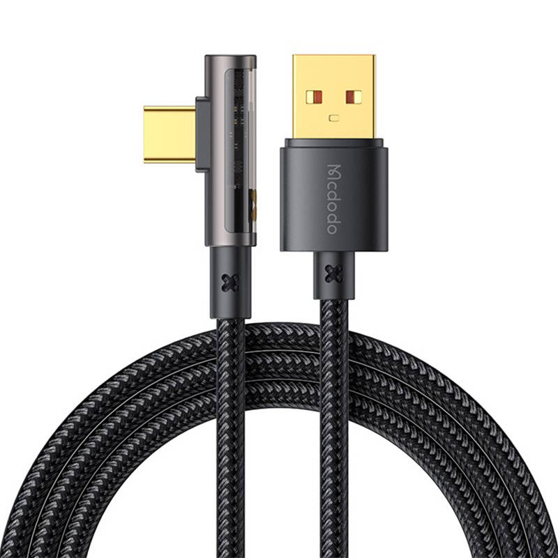 USB na USB-C Prism kabel od 90 stupnjeva Mcdodo CA-3380, 6A, 1,2 m (crni) (paket od 5 komada)