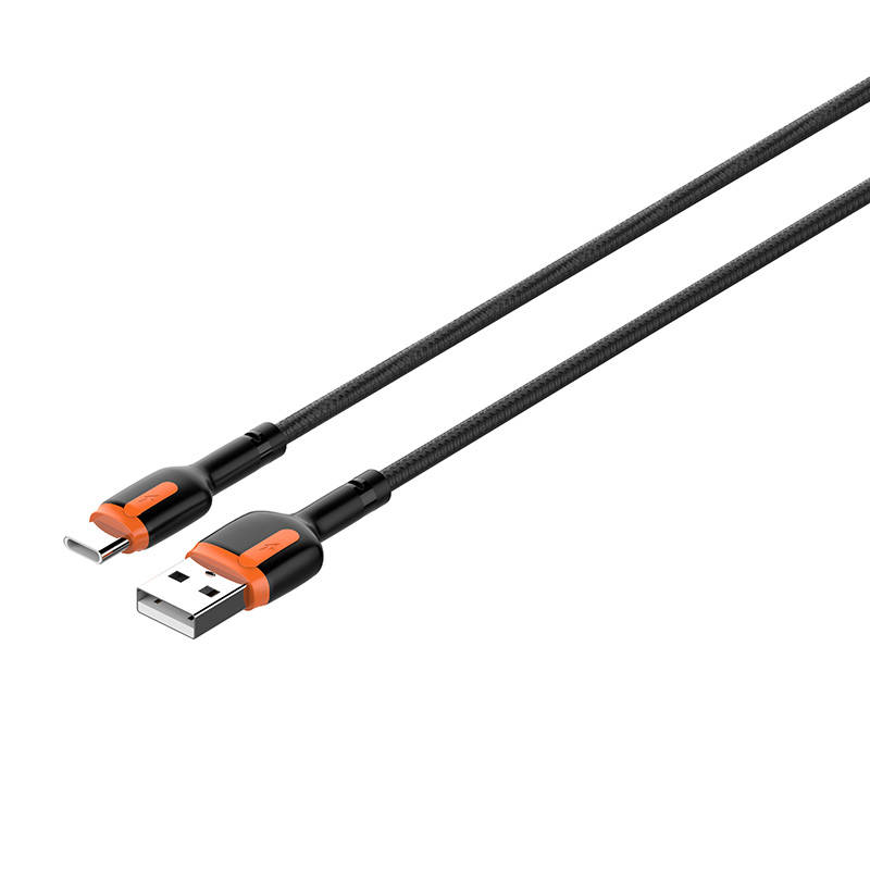 LDNIO LS531, 1m USB - USB-C kabel (sivo-narančasti)