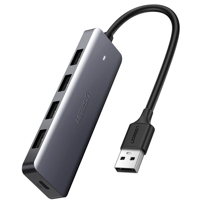 4-u-1 adapter UGREEN USB Hub na 4x USB 3.0 + USB-C (sivo)