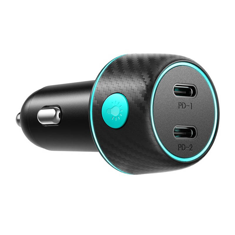 Auto punjač Joyroom CCN02, 2x USB-C PD 70W (crni)