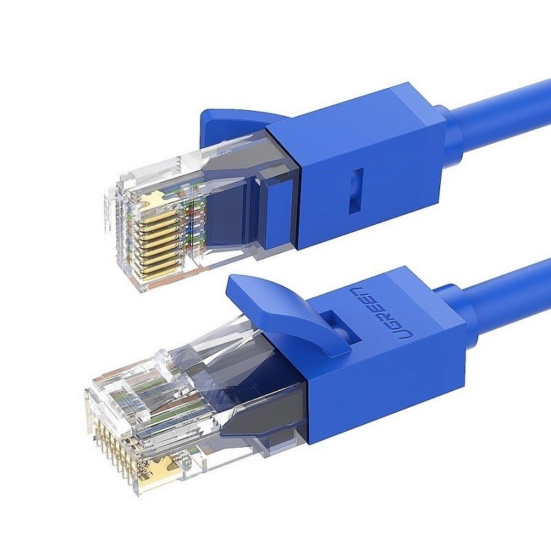 UGREEN NW102 Ethernet RJ45 zaobljeni mrežni kabel, Cat.6, UTP, 1m (plavi) (paket od 5 komada)