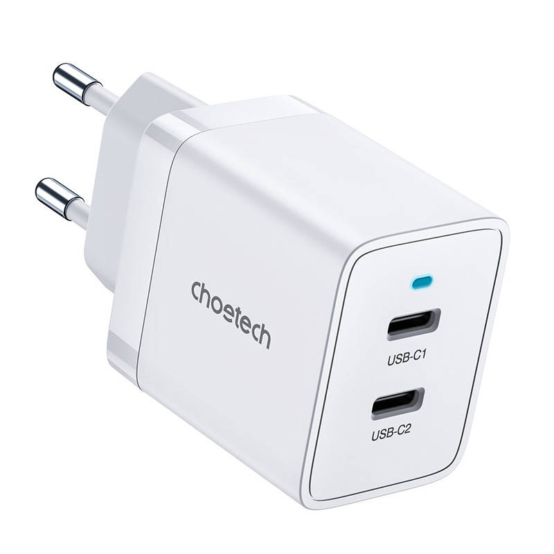 Zidni punjač Choetech PD5006 2x USB-C, 40W (bijeli)