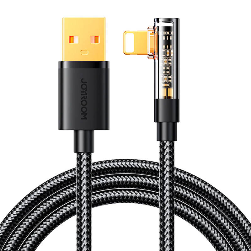 Kutni kabel za USB-A / Lightning / 1,2 m Joyroom S-UL012A6 (crni) (paket od 5 komada)