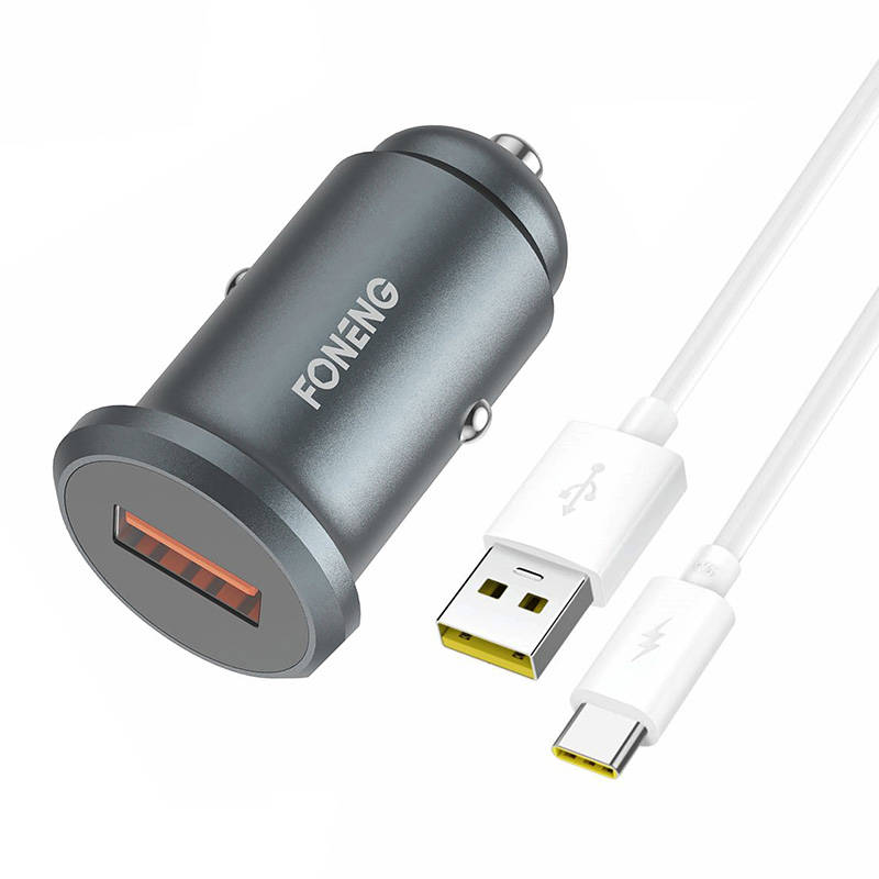 Mini auto GSM punjač Foneng C15 4A USB tip-C (metalni)