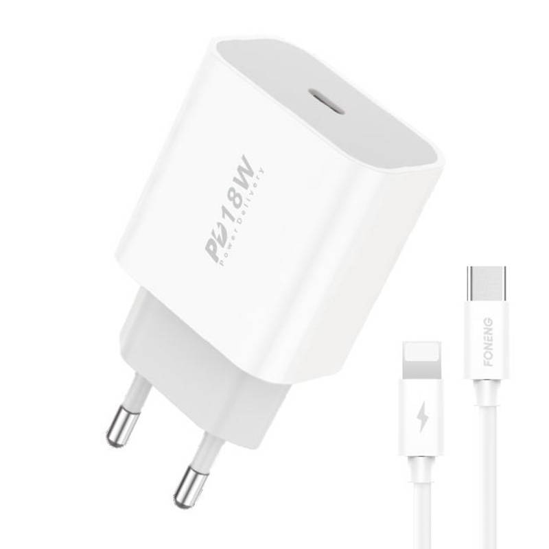 Zidni punjač Foneng EU23 18W + USB-C na Lightning kabel