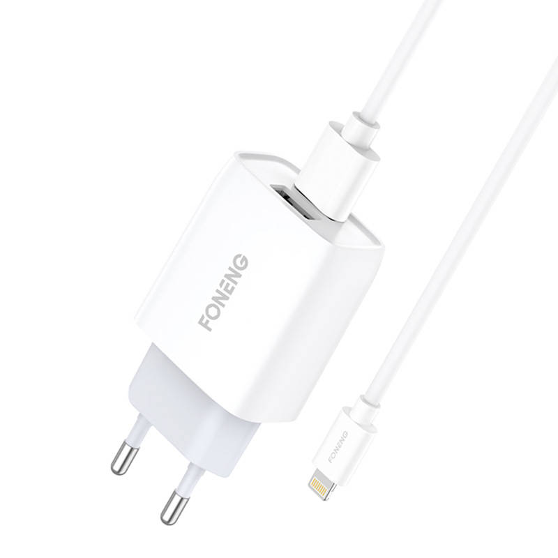 Brzi punjač Foneng 1x USB EU30 QC 3.0+ USB Lightning kabel